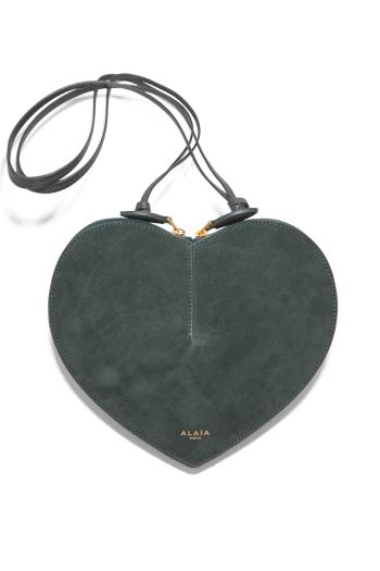 Le Coeur suede and leather bag in lichen