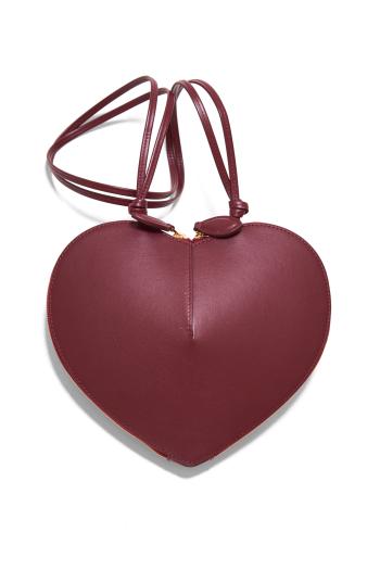 Le Coeur calf-hair bag in cerise