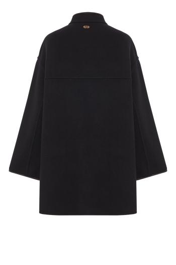 B-Jersey wool and cashmere coat in black