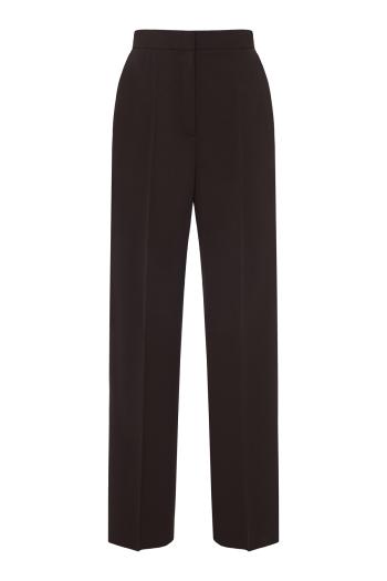Milano straight wool-blend pants in ebony