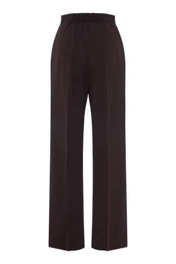 Milano straight wool-blend pants in ebony