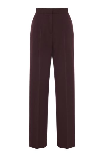 Milano straight wool-blend pants in burgundy