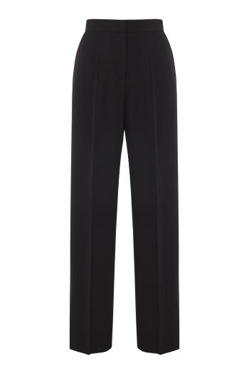 Milano straight wool-blend pants in black