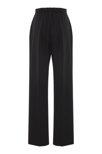 Milano straight wool-blend pants in black