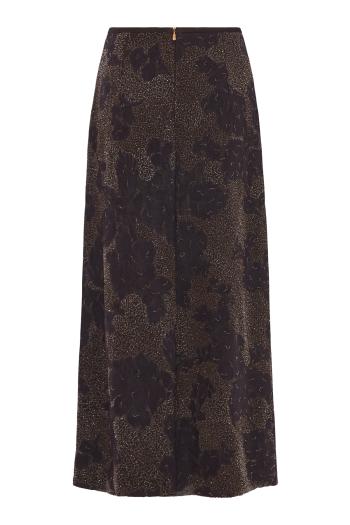 High-waisted wool-organza midi skirt in ebony