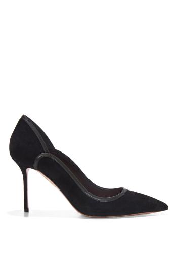 Plush 85 suede and leather pumps in black