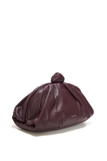 Cocoon nappa leather pouch in merlot