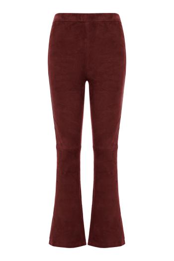 River stretch suede trousers in mahogany