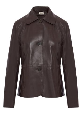Carmen leather jacket in coffee bean