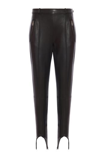 Stirrup lambskin pants in black