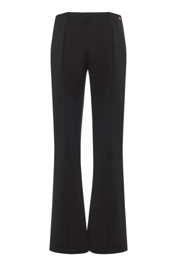 Flared neoprene pants in black