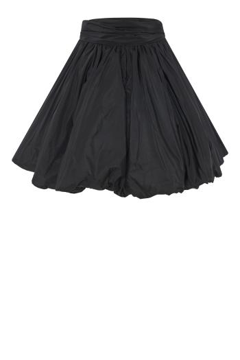 Bow-tied taffeta mini skirt in black