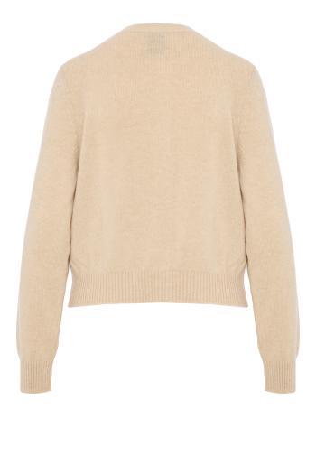 Bubble knit cashmere cardigan in canvas