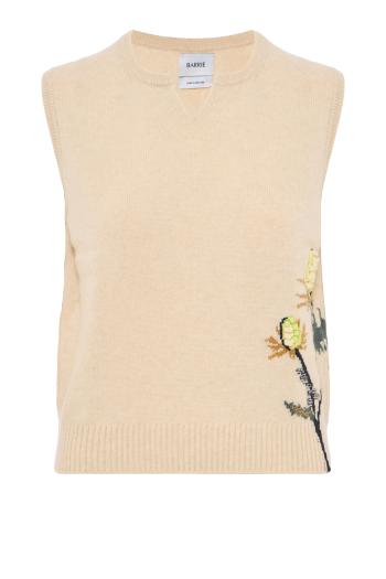 Bubble knit cashmere top in canvas