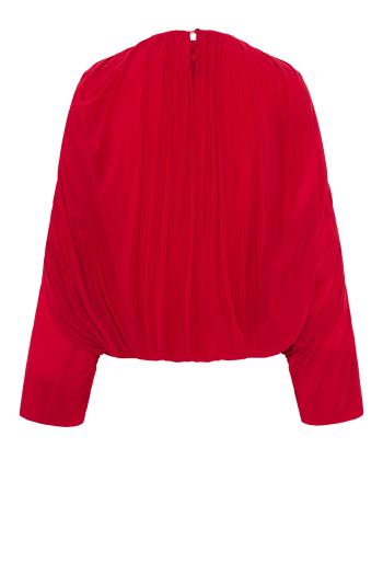 Cupro bubble blouse in red