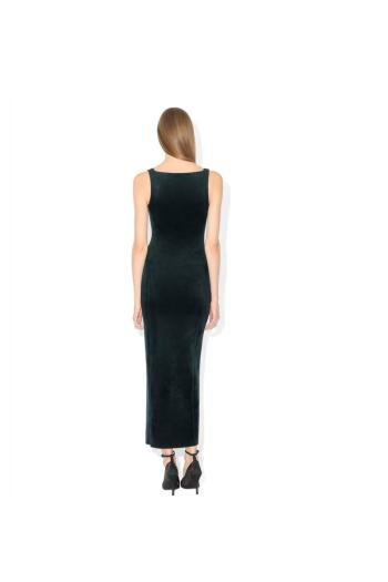 Velvet bodycon midi dress in bottle green