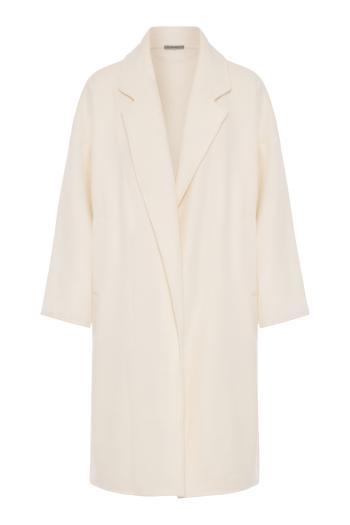 Cashmere and wool oversized coat in white