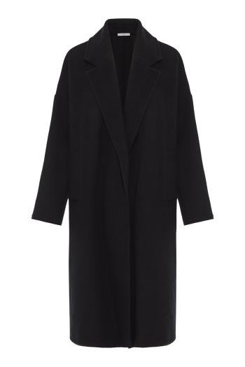 Cashmere and wool oversized coat in black