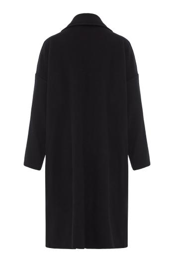 Cashmere and wool oversized coat in black