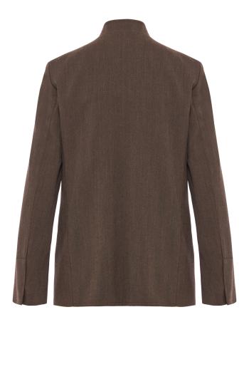 Wool and cashmere blazer in dark taupe