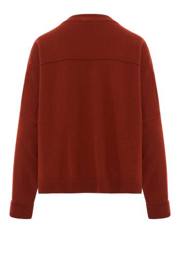 Cashmere crew neck sweater in saffron