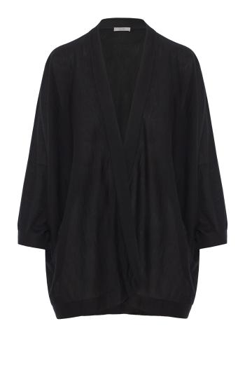 Cashmere open cardigan in black