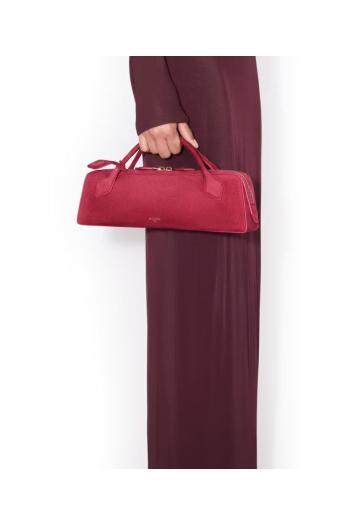 Le Teckel suede top-handle clutch in dalia