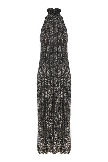 ΦΟΡΕΜΑ HALTER NECK PRINTED KNIT MIDI