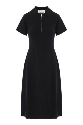 No497 Georgia cashmere-blend midi dress in raven
