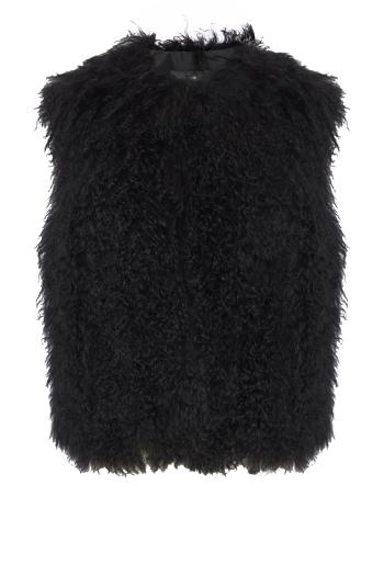 Tibetan lamb gilet in black