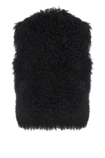 Tibetan lamb gilet in black