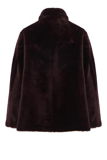 Niv wrap shearling jacket in bordeaux