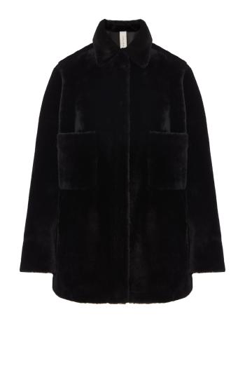 Perla shearling jacket in black