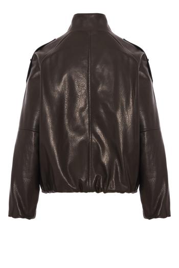 Moon nappa leather bomber jacket in black