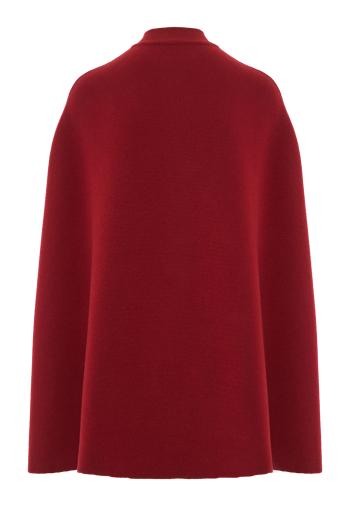 Zip-front cashmere cape in dahlia