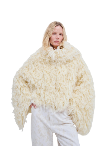 Christy wool cape in off white