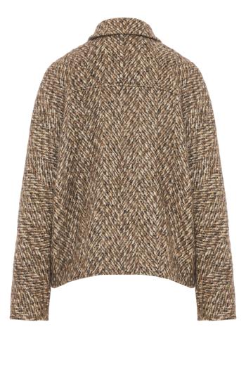 Cropped wool-blend coat in beige