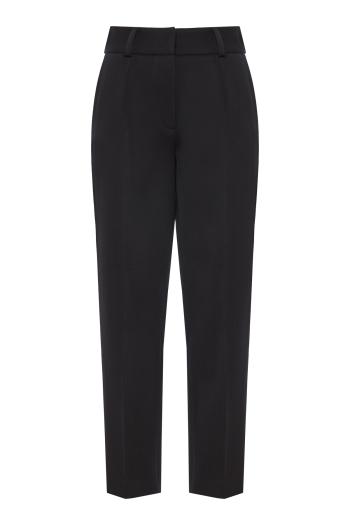 Slim-fit wool and silk pants in black