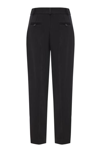 Slim-fit wool and silk pants in black