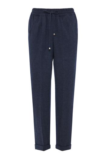 Cashmere-blend drawstring pants in navy