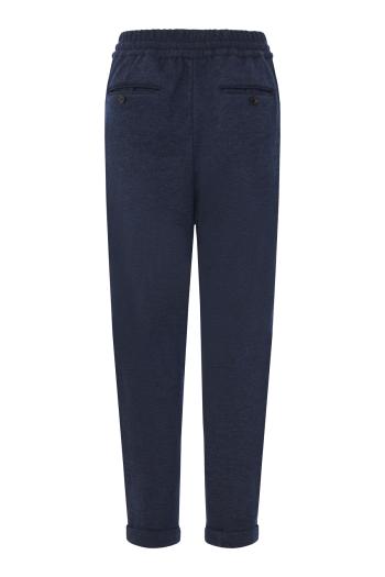 Cashmere-blend drawstring pants in navy