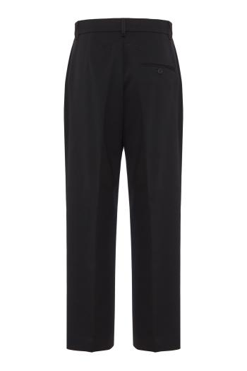 Wool cigarette pants in black