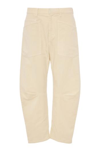 Shon corduroy barrel-leg pants in stone