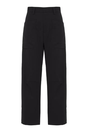 Shon barrel wool pants in black