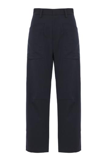 Shon barrel wool pants in midnight
