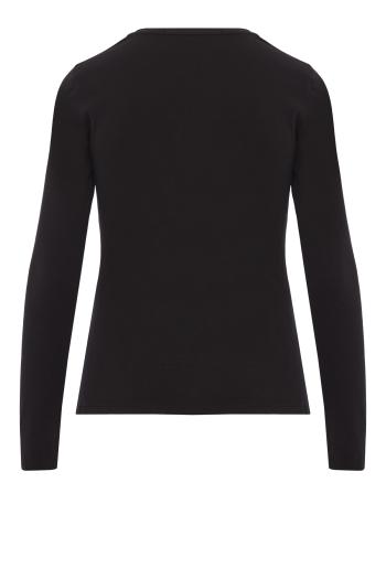 Emelie ribbed cotton top in black