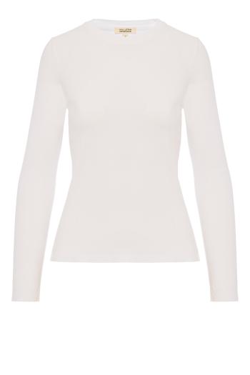 Emelie ribbed cotton top in white