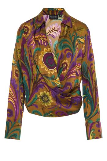 Kourt satin top in ochre