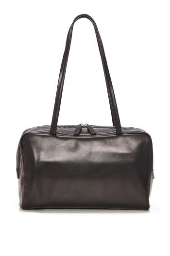Astra Bowling waxed leather bag in black