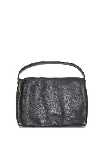 Sally waxed leather top handle bag in black
